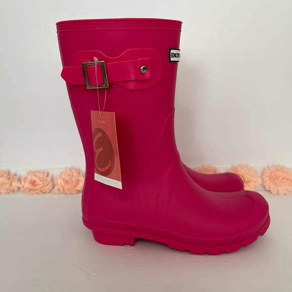 Pink Exotic Identity rain boots , size 6 - Picture 1 of 5